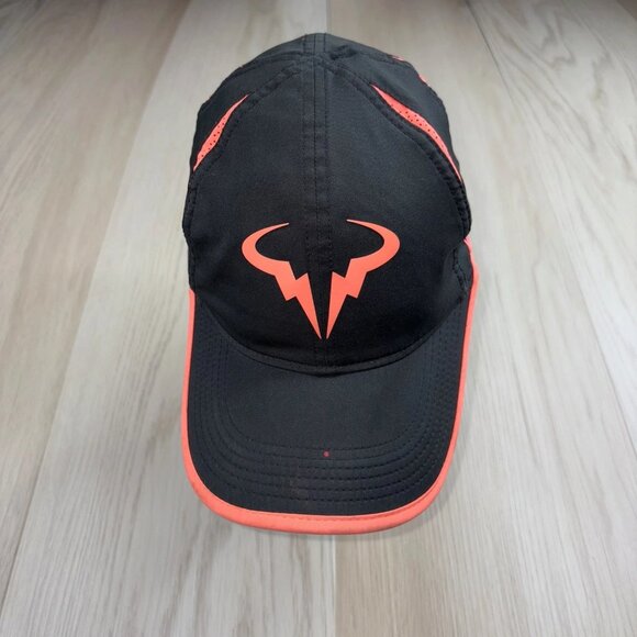 Nike Rafa Mens Black Coral Dri Fit Featherlight Magitsky Baseball Hat Cap OSFA - Picture 1 of 8